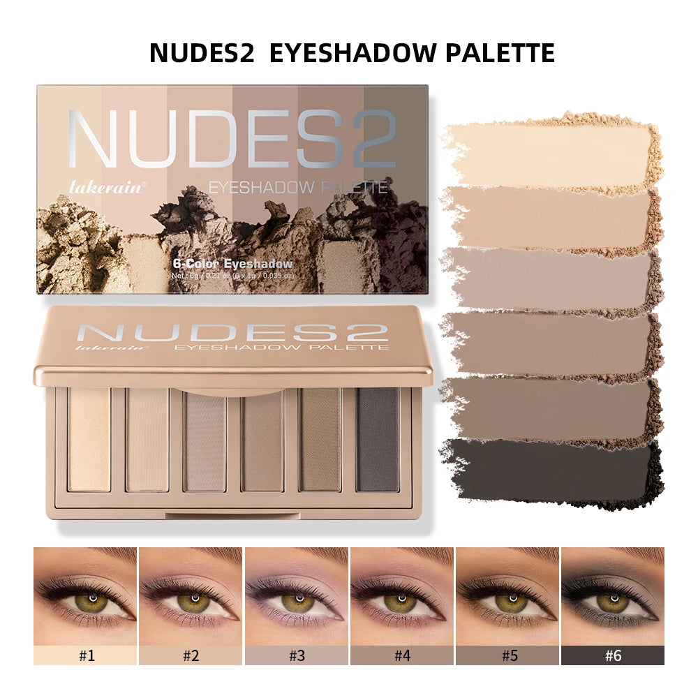 Naked 2 Basics Matte Eyeshadow Palette – 6 Neutral Shades
