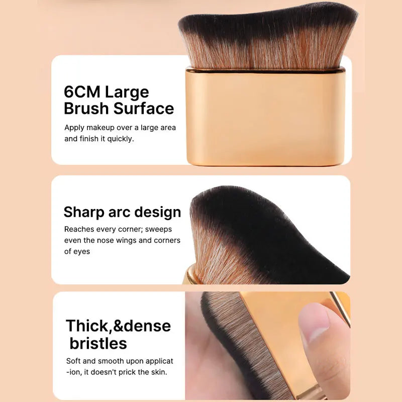 Makeup Brush for Contouring Tanning Liquid Foundation Cream Blush Soft Bristle Tool