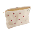 Cherry Print Corduroy Makeup Bag