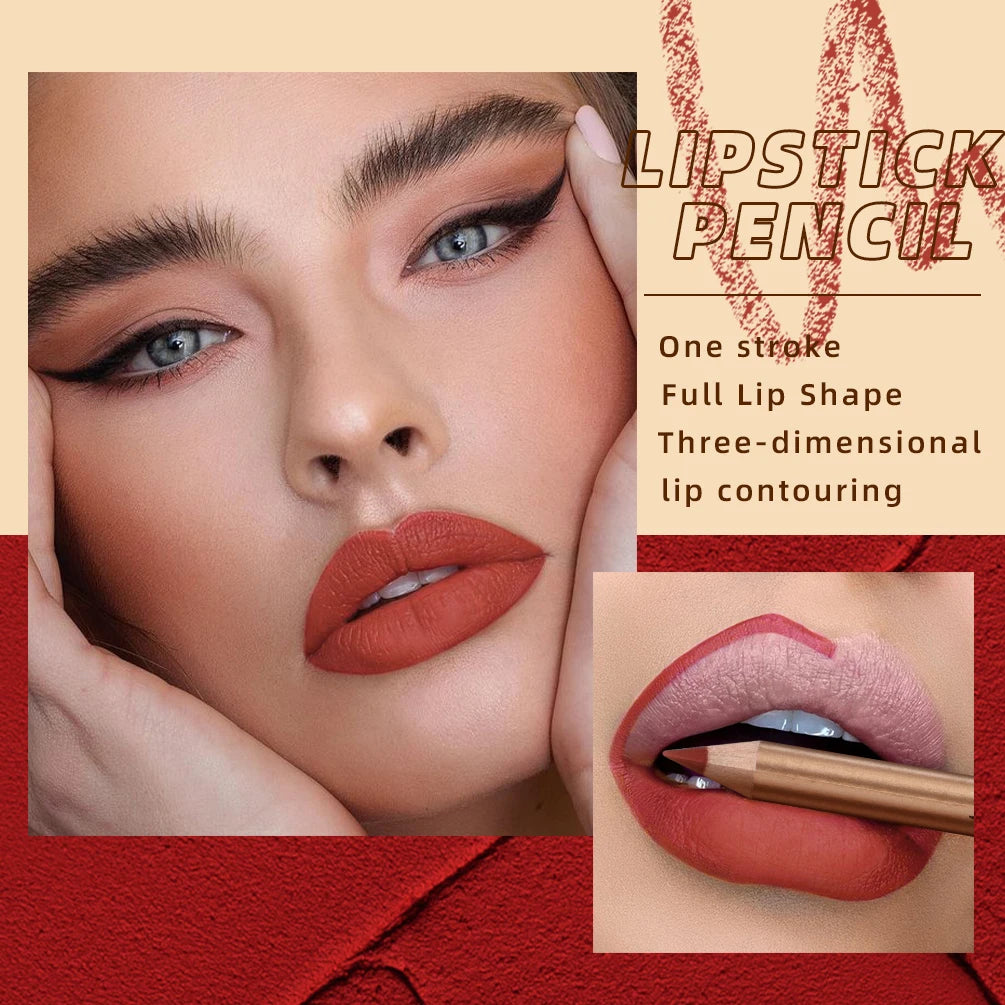 QIBEST 12-Color Waterproof Matte Lip Liner Set