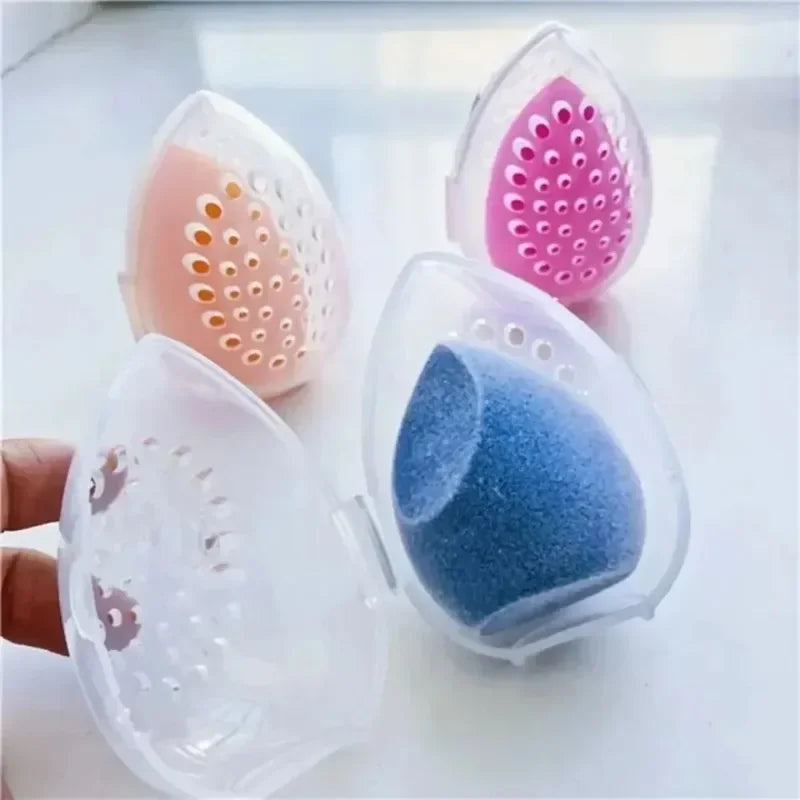 Egg-Shaped Makeup Sponge Storage Case