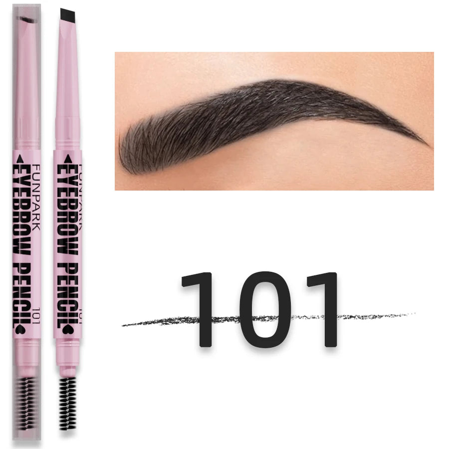 2-in-1 Waterproof Eyebrow Pencil & Brush – 5 Colors