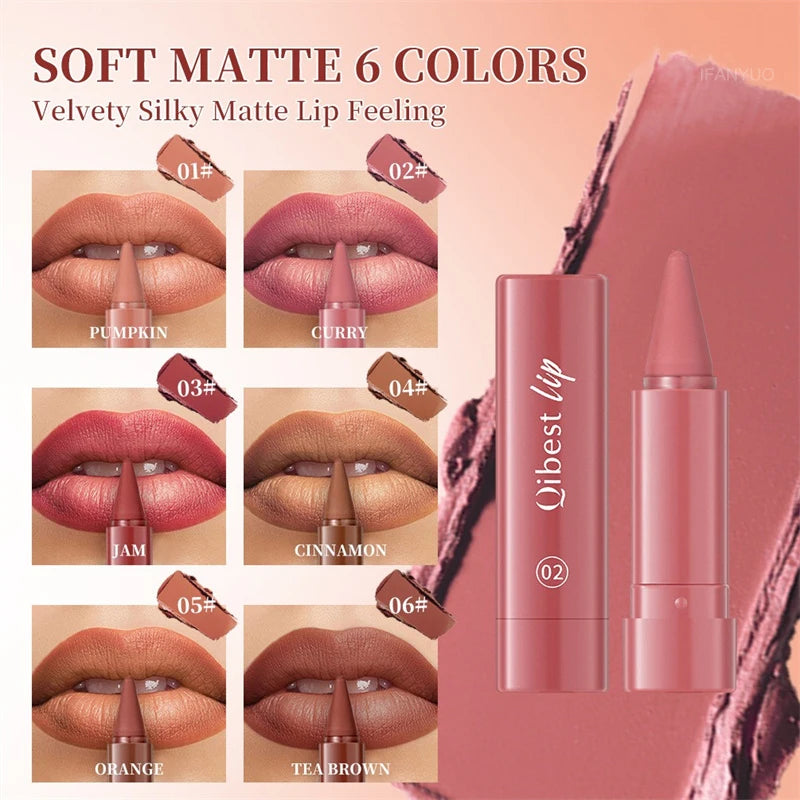 Tapered Lip Liner Pencil Set Matte Velvety Lipliner