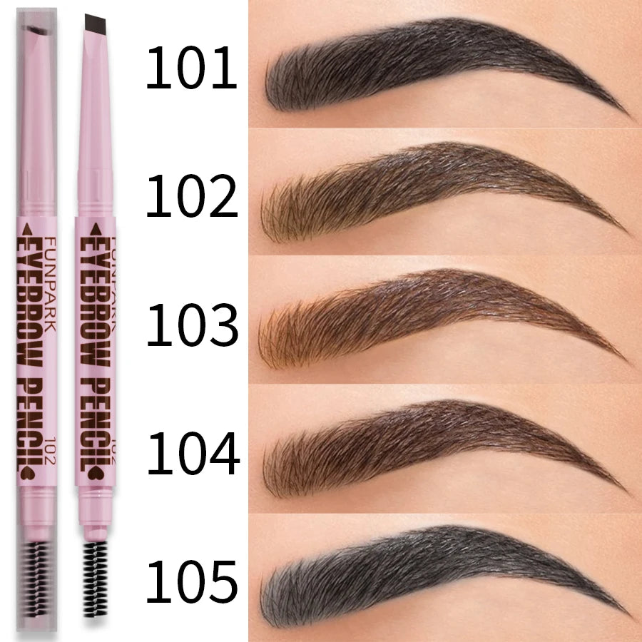 2-in-1 Waterproof Eyebrow Pencil & Brush – 5 Colors