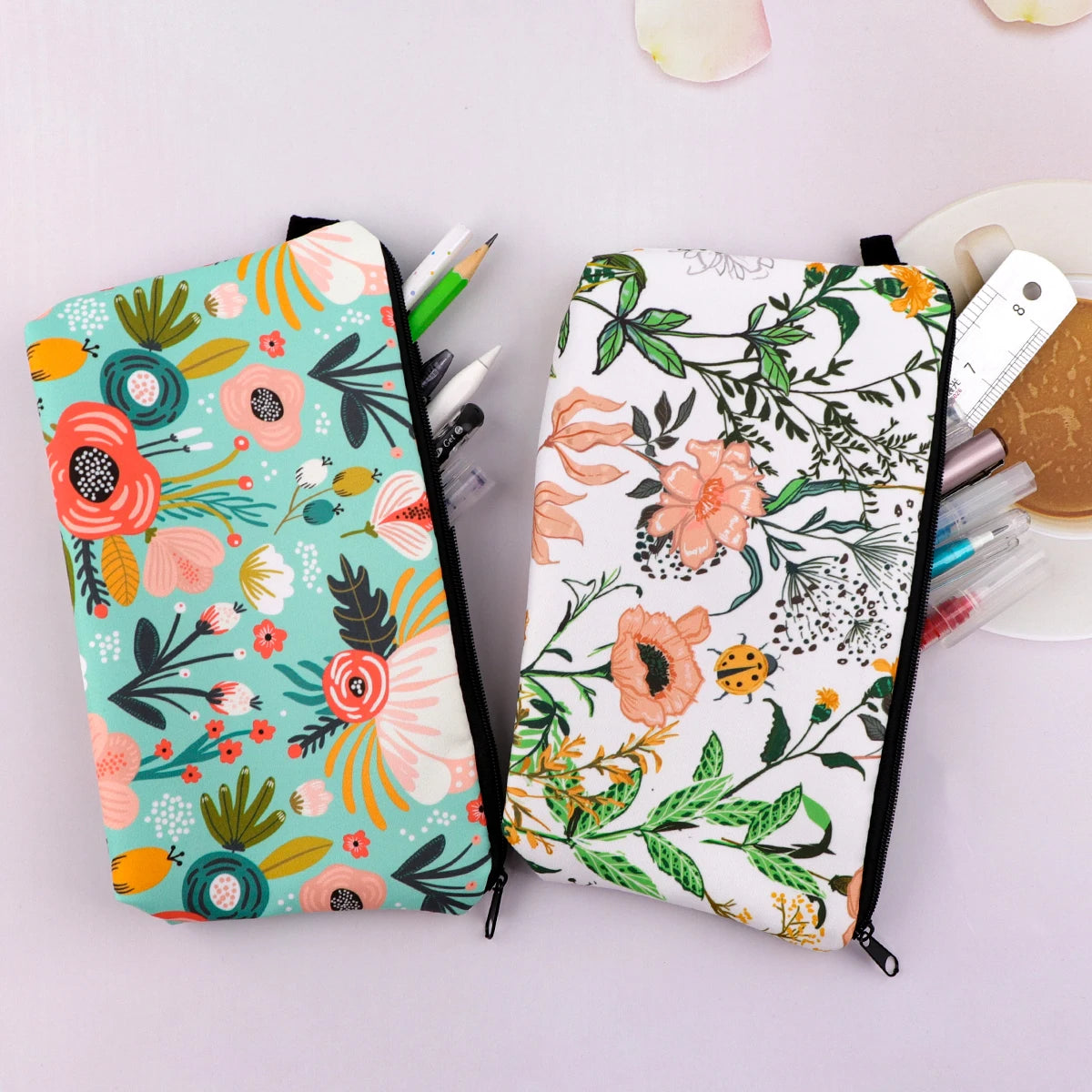 Flower Series Zipper Makeup Bag