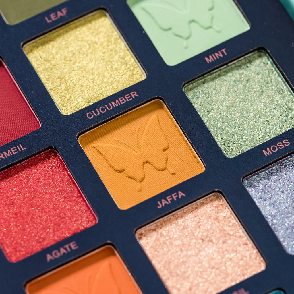 Butterfly 18-Color Eyeshadow Palette – Matte, Shimmer & Metallic