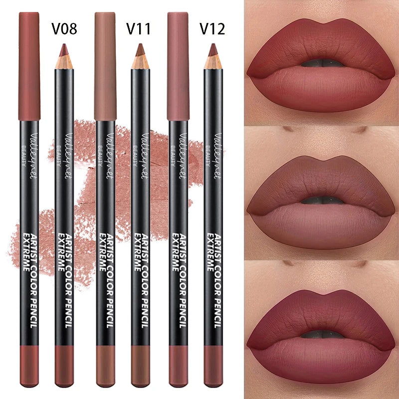 Nude Matte Lip Liner Set — Waterproof & Long-Lasting, 3 Pcs