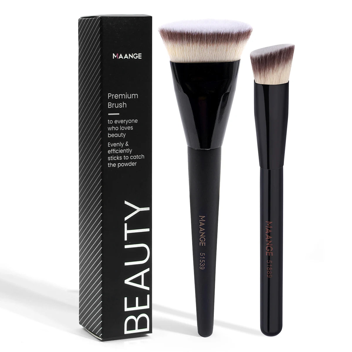 Flawless Makeup 2pcs Brush Set Flat/Angle Foundation Contour Brush Under Eyes