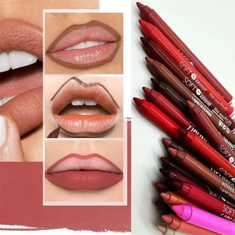 Waterproof Matte Lip Liner Pencil – 20 Shades