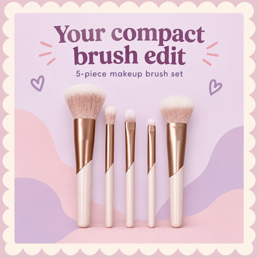 Brush set post with scalloped border