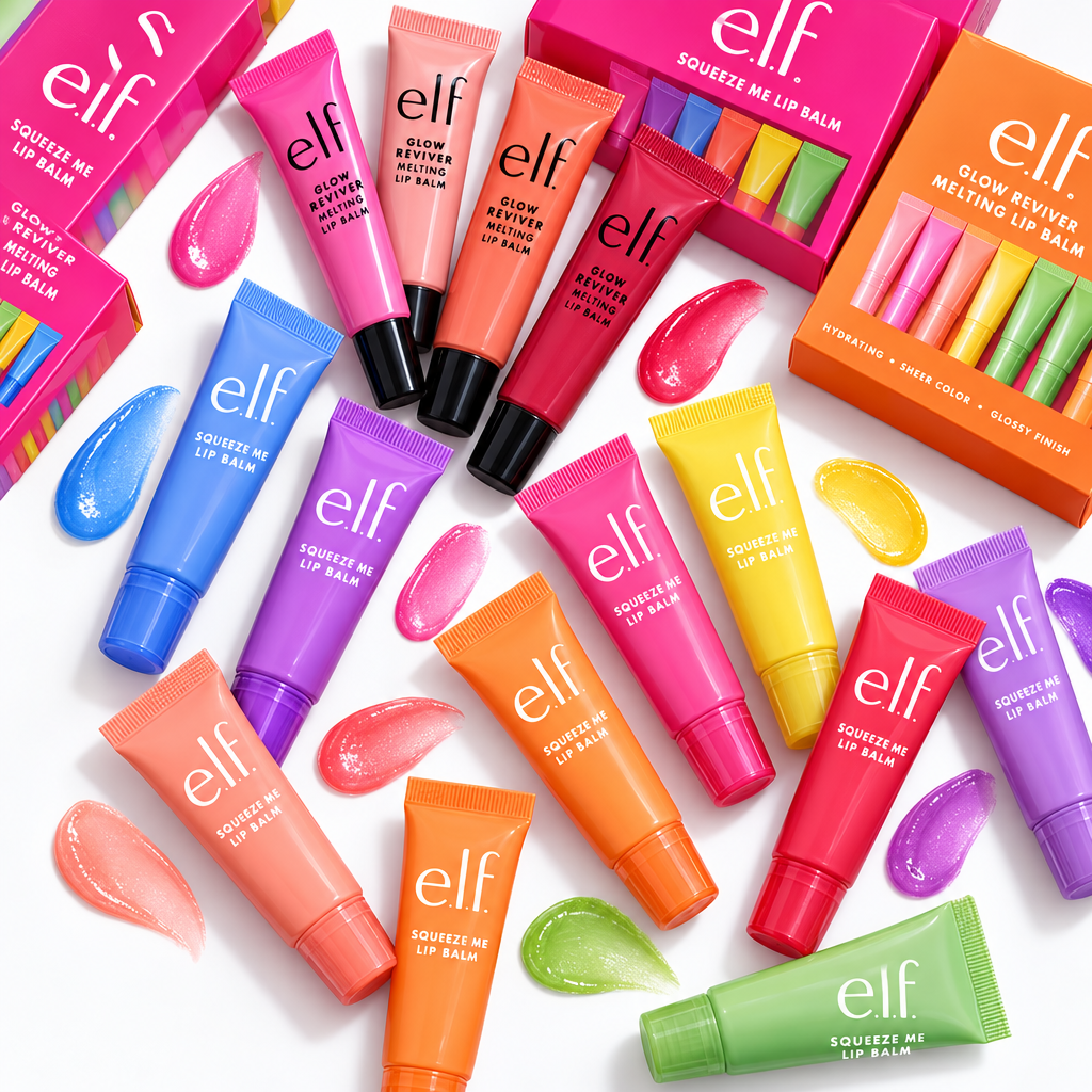 e.l.f. Lip Balm Colorful Flat Lay