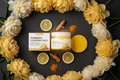 Ginger and Lemon Cleansing Pads with Yellow & Cream Peonies