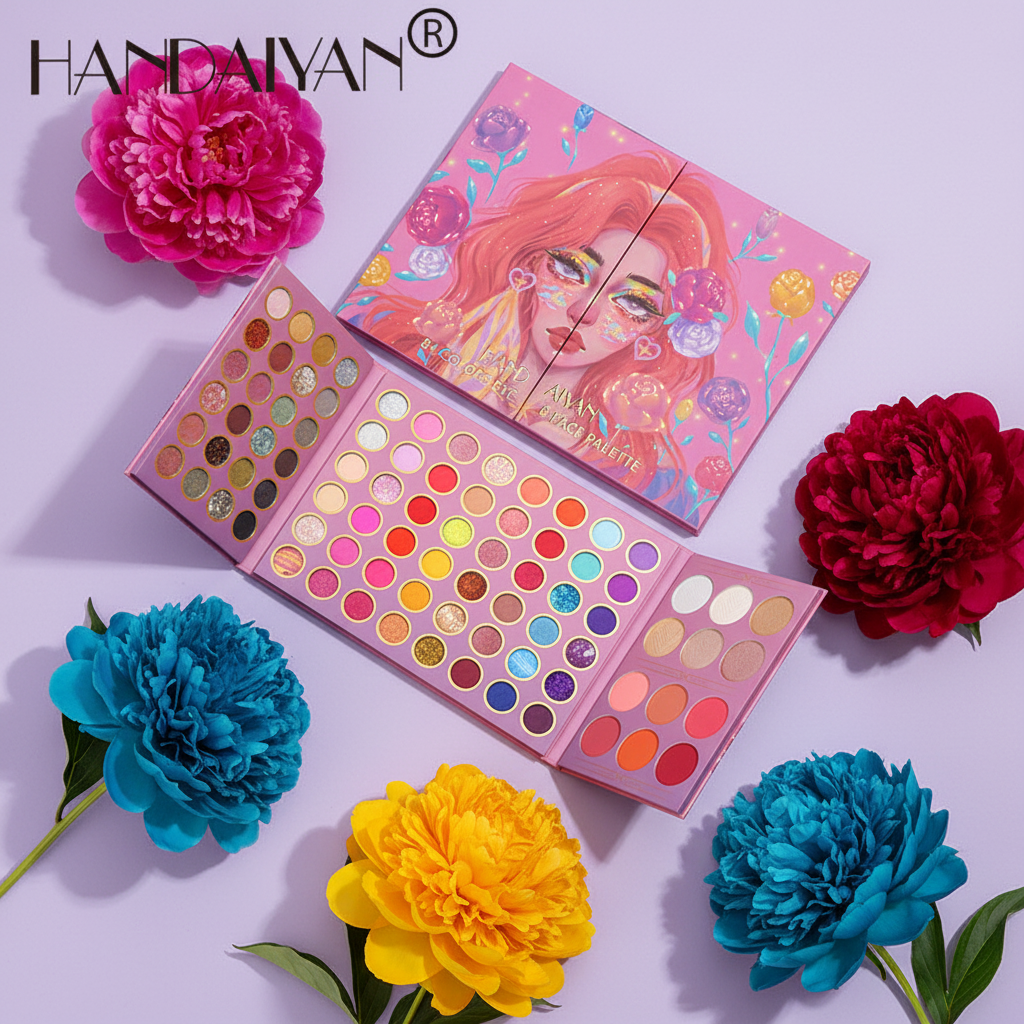 HANDAIYAN 84-Color Palette with Color-Matched Peonies