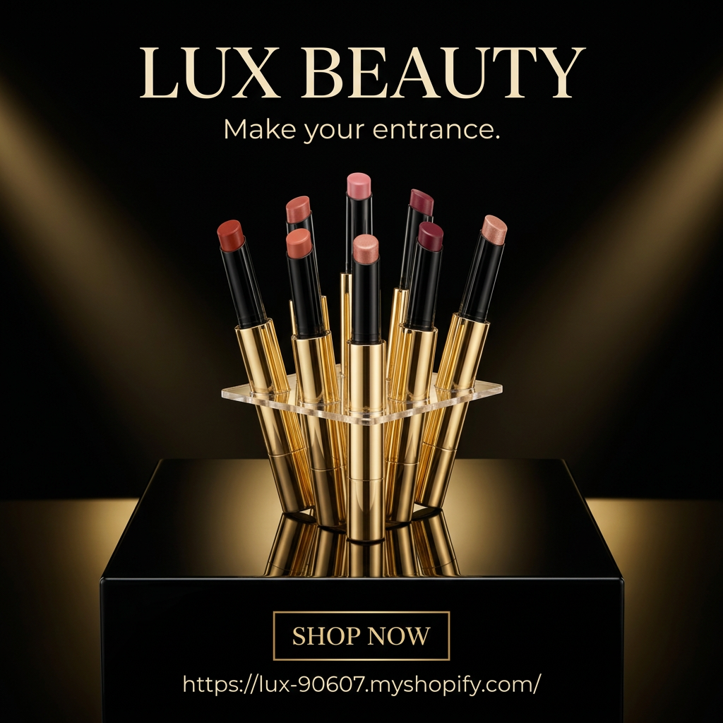 LUX Beauty black and gold ad