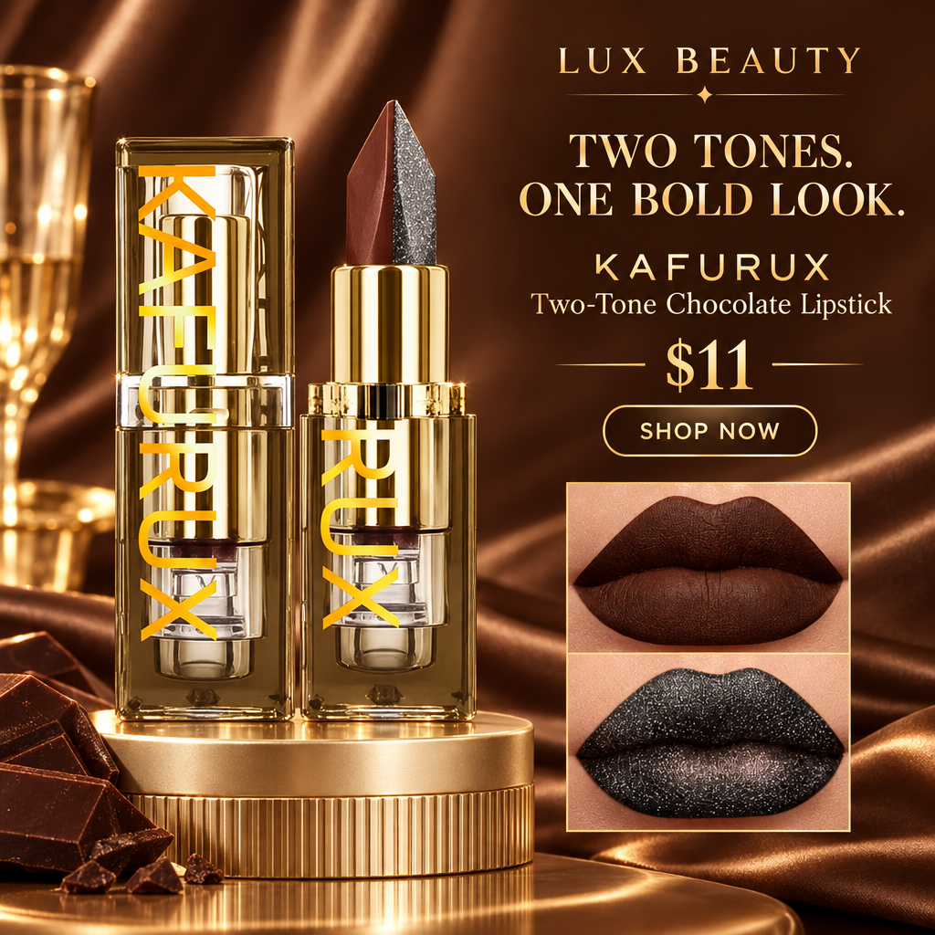 LUX Beauty Facebook ad for KAFURUX Two-Tone Chocolate Lipstick
