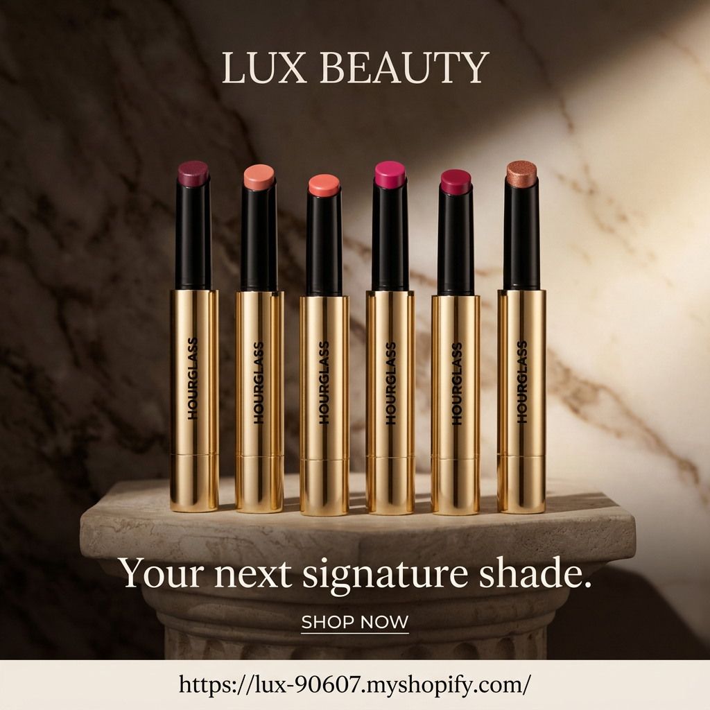 LUX Beauty lipstick ad with your store URL