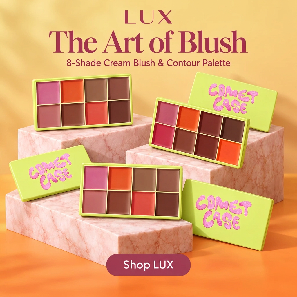 LUX palette ad with rose marble