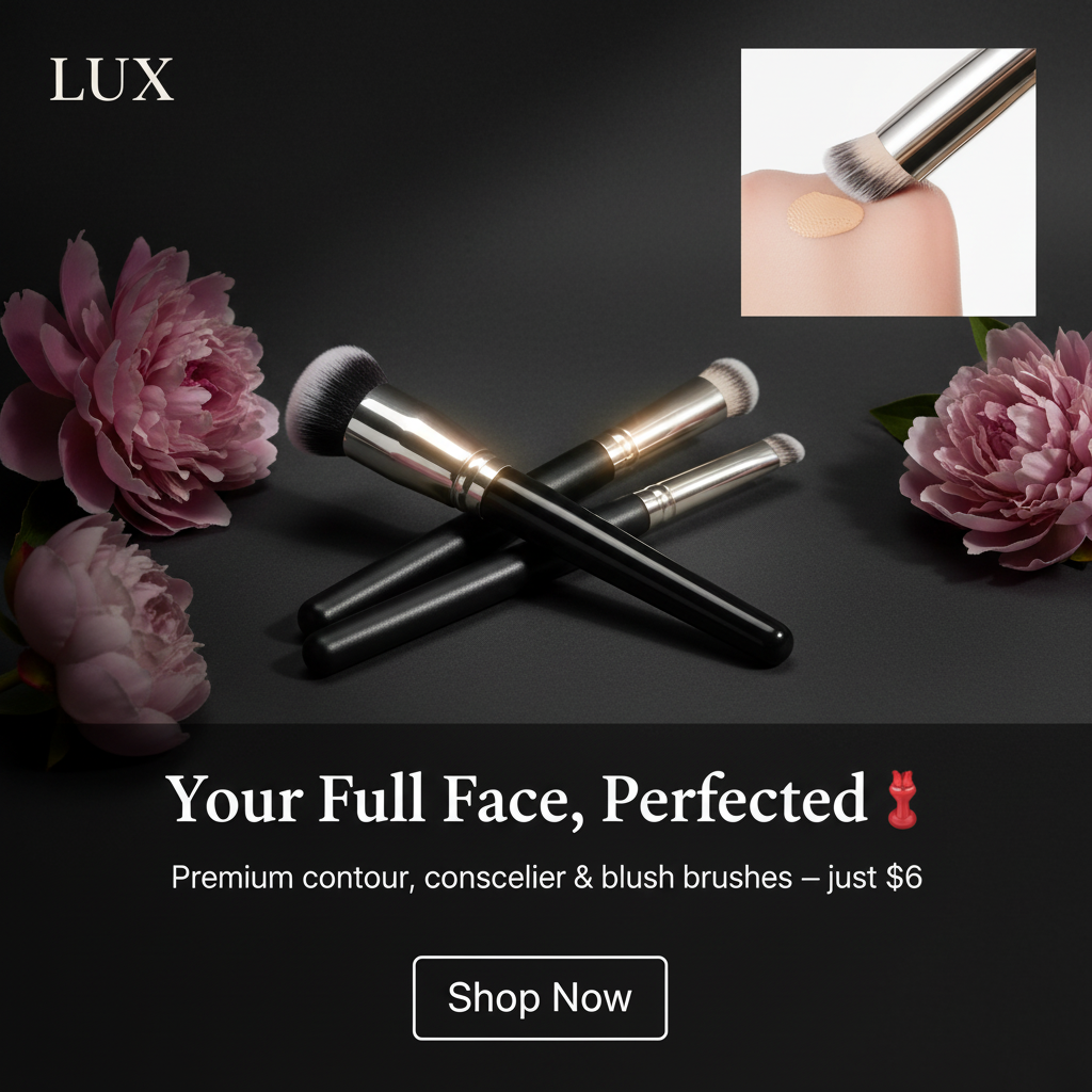 LUX Premium Brush Ad with Product Photos