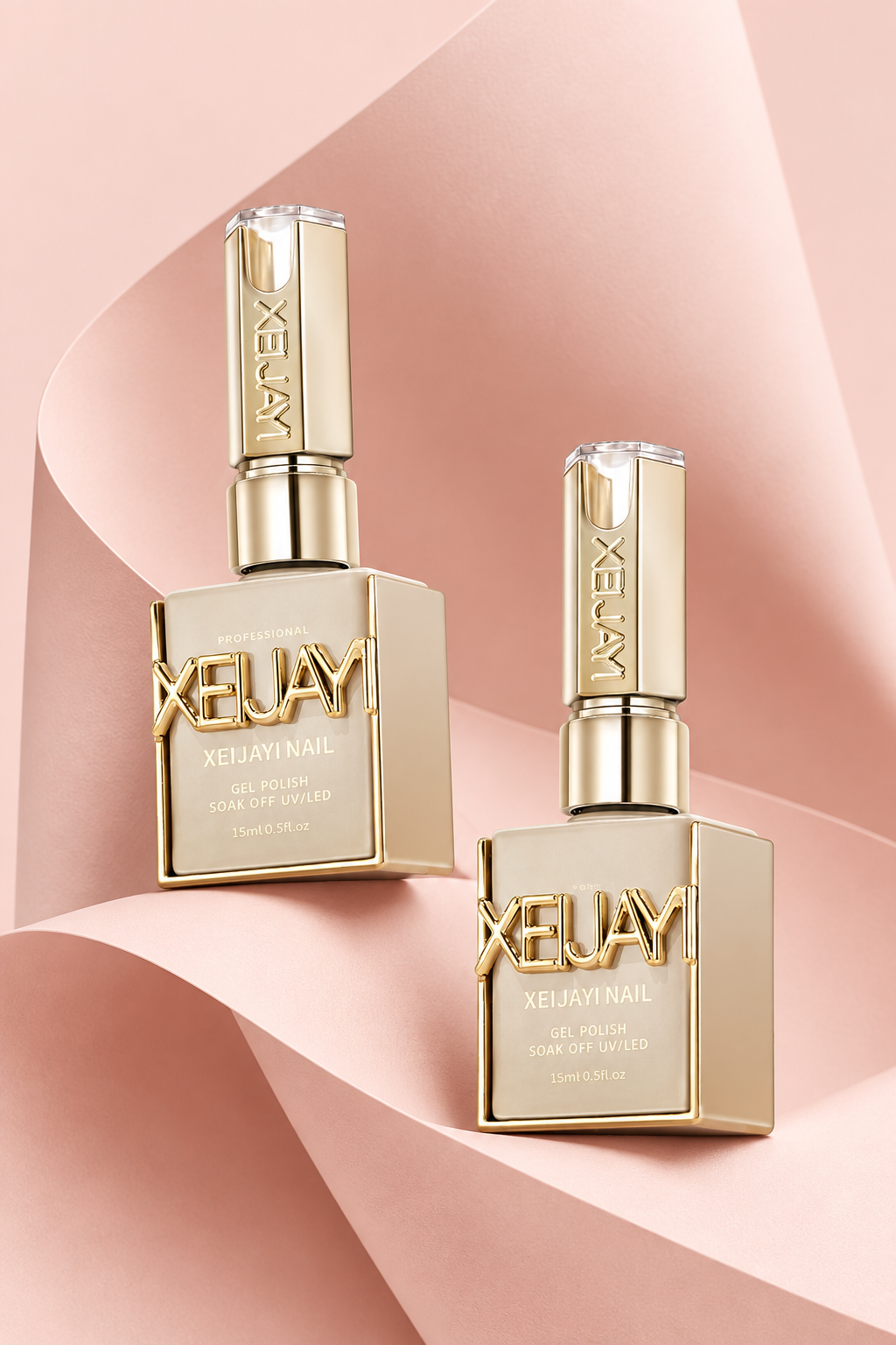 Nail gel with sculptural blush paper