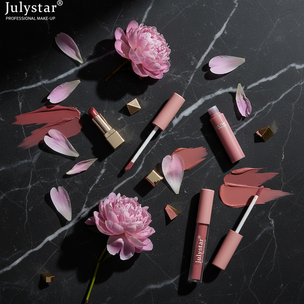 Overhead marble flat lay