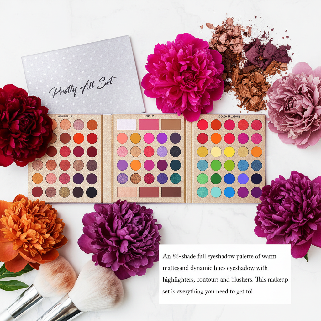 Pretty All Set Palette with Color-Matched Peonies