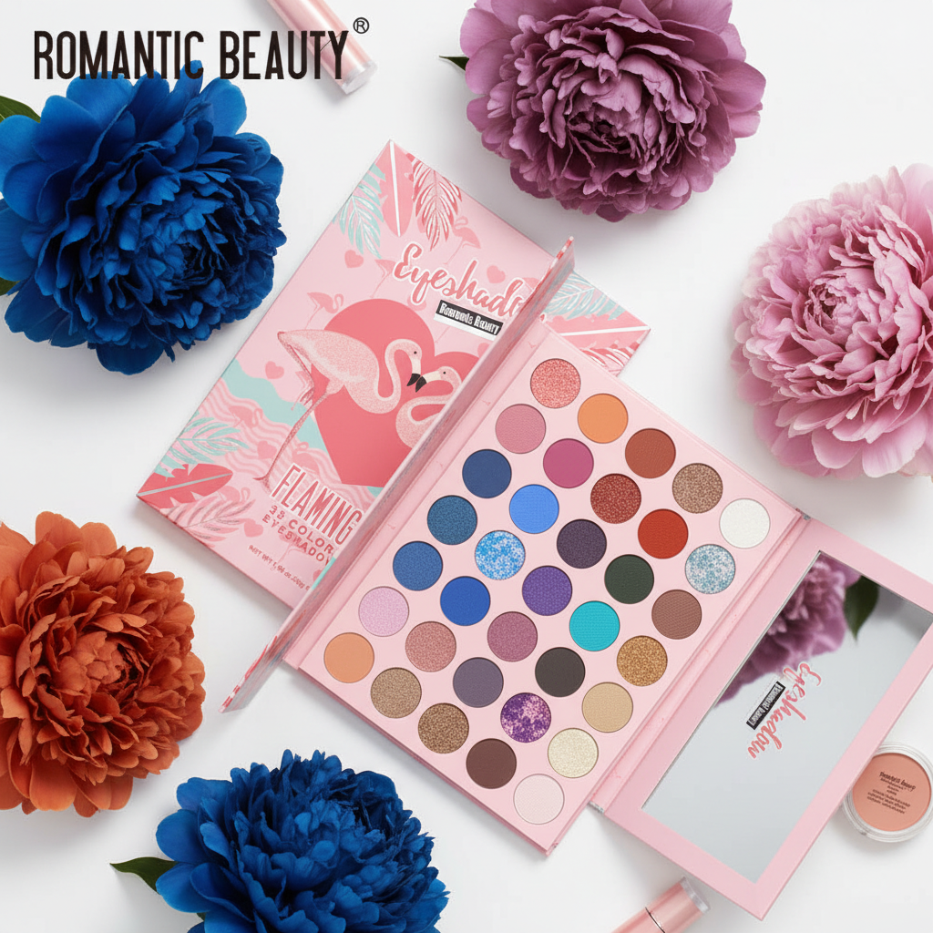 Romantic Beauty Flamingo Palette with Color-Matched Peonies