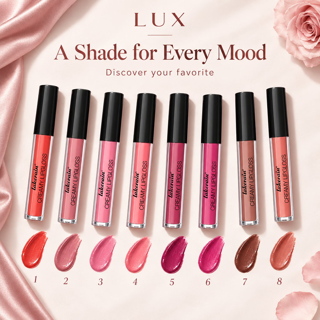 Soft rose editorial lip gloss selling image